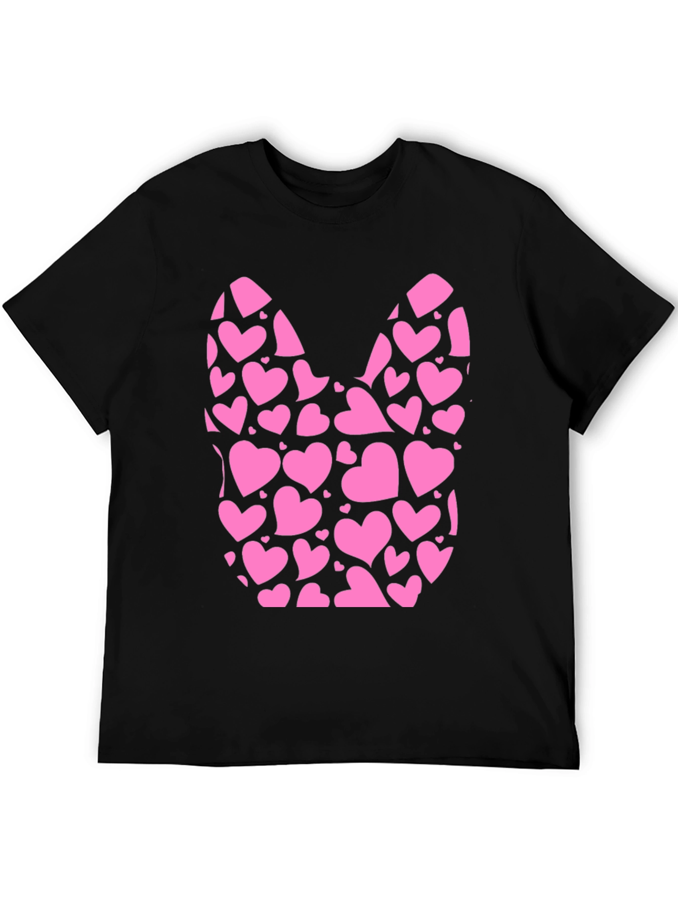 Heart Filled Bunny Tee - Black Cotton Blend
