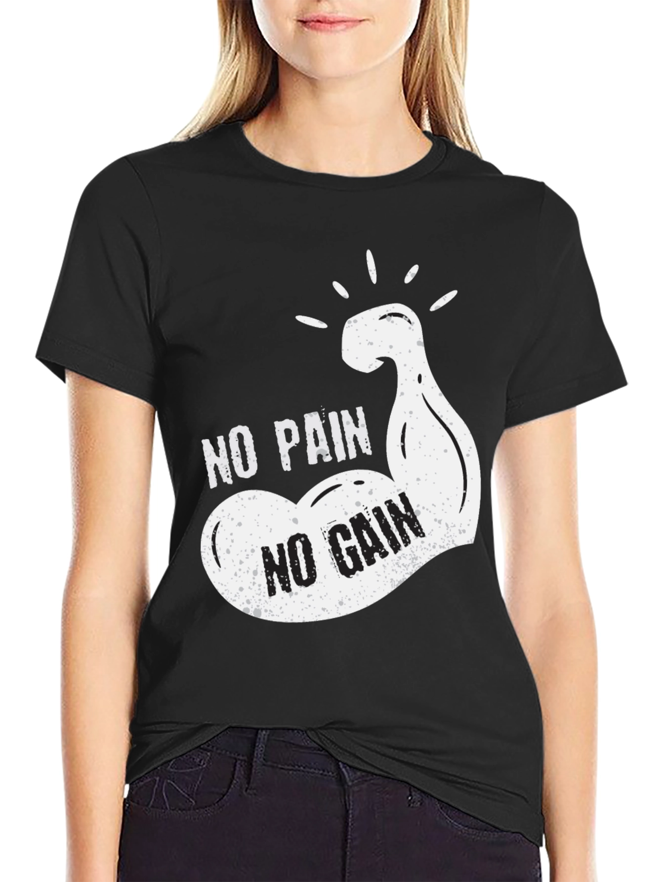 No Pain No Gain Graphic Tee - Black