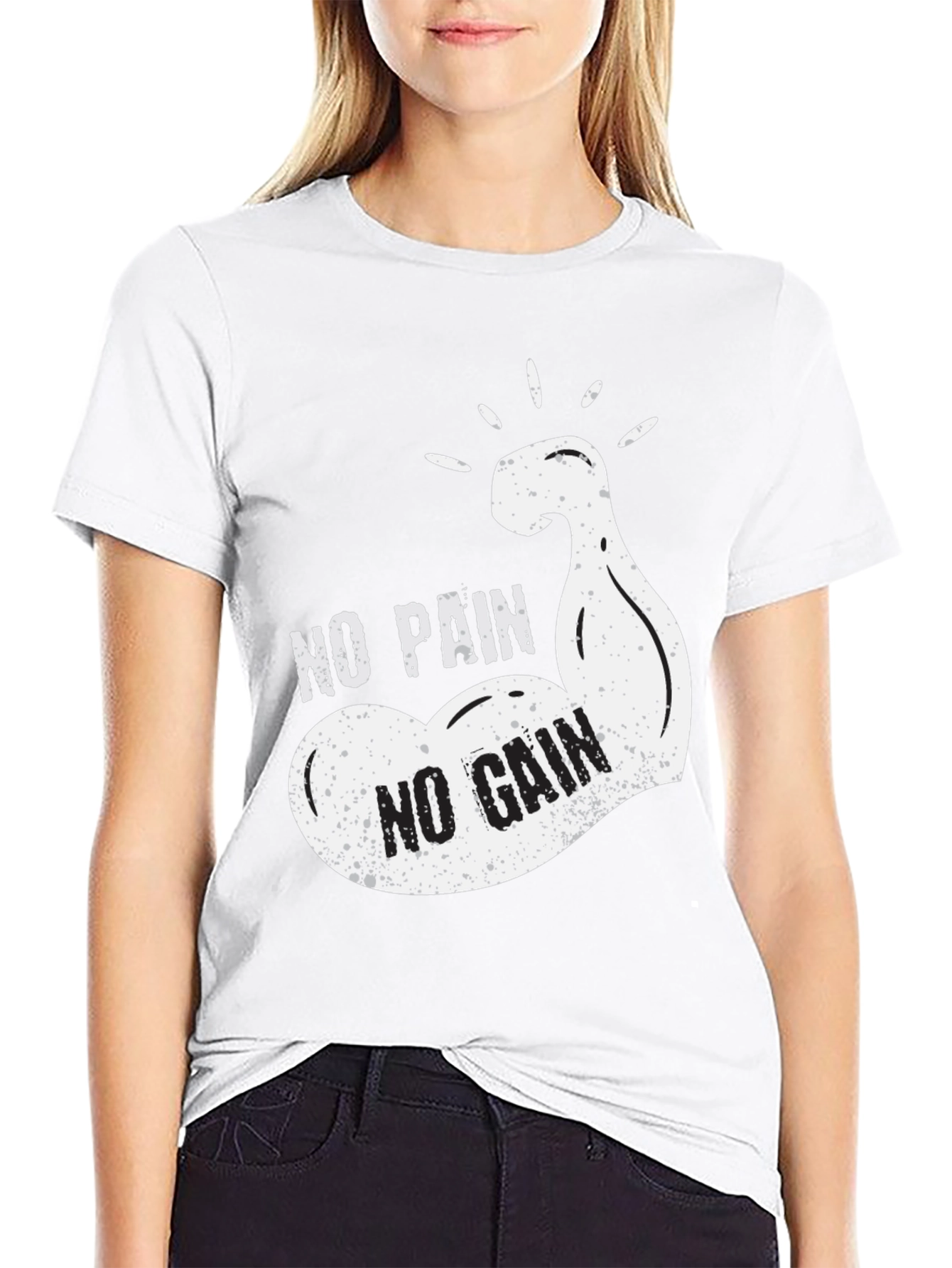 No Pain No Gain Graphic Tee - Black
