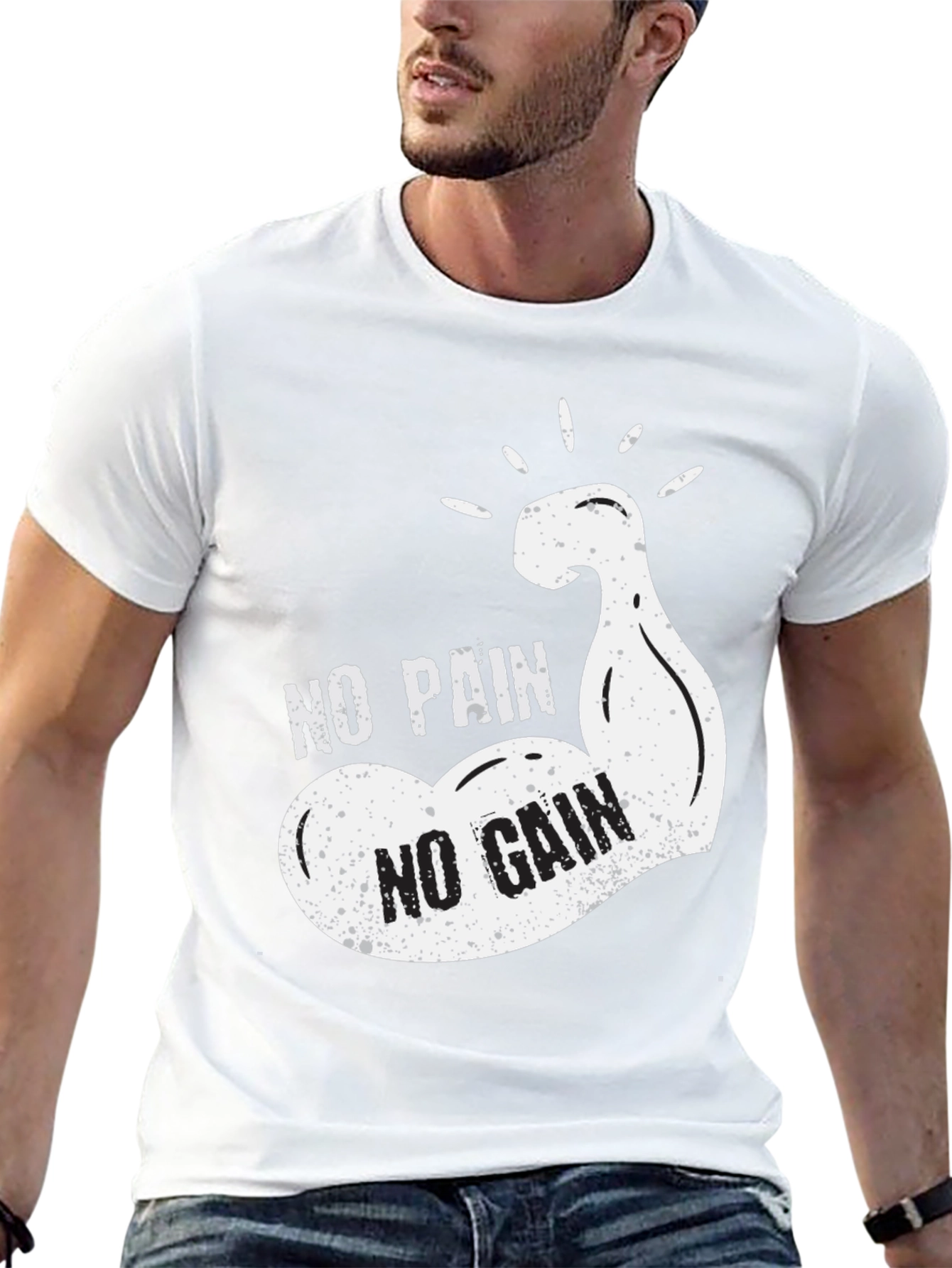 No Pain No Gain Graphic Tee - Black