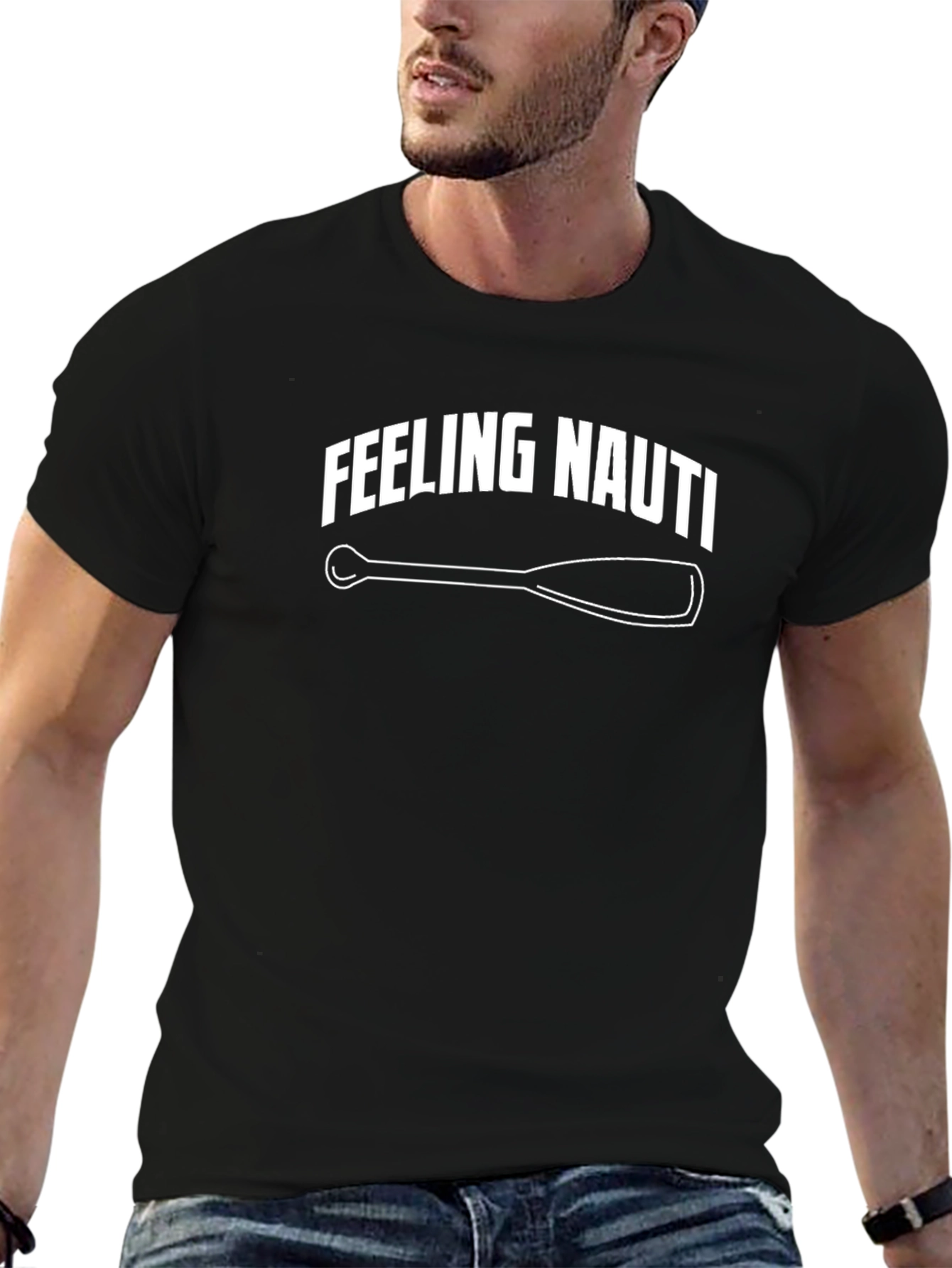 Feeling Nauti T-Shirt - Black Paddle Design Tee