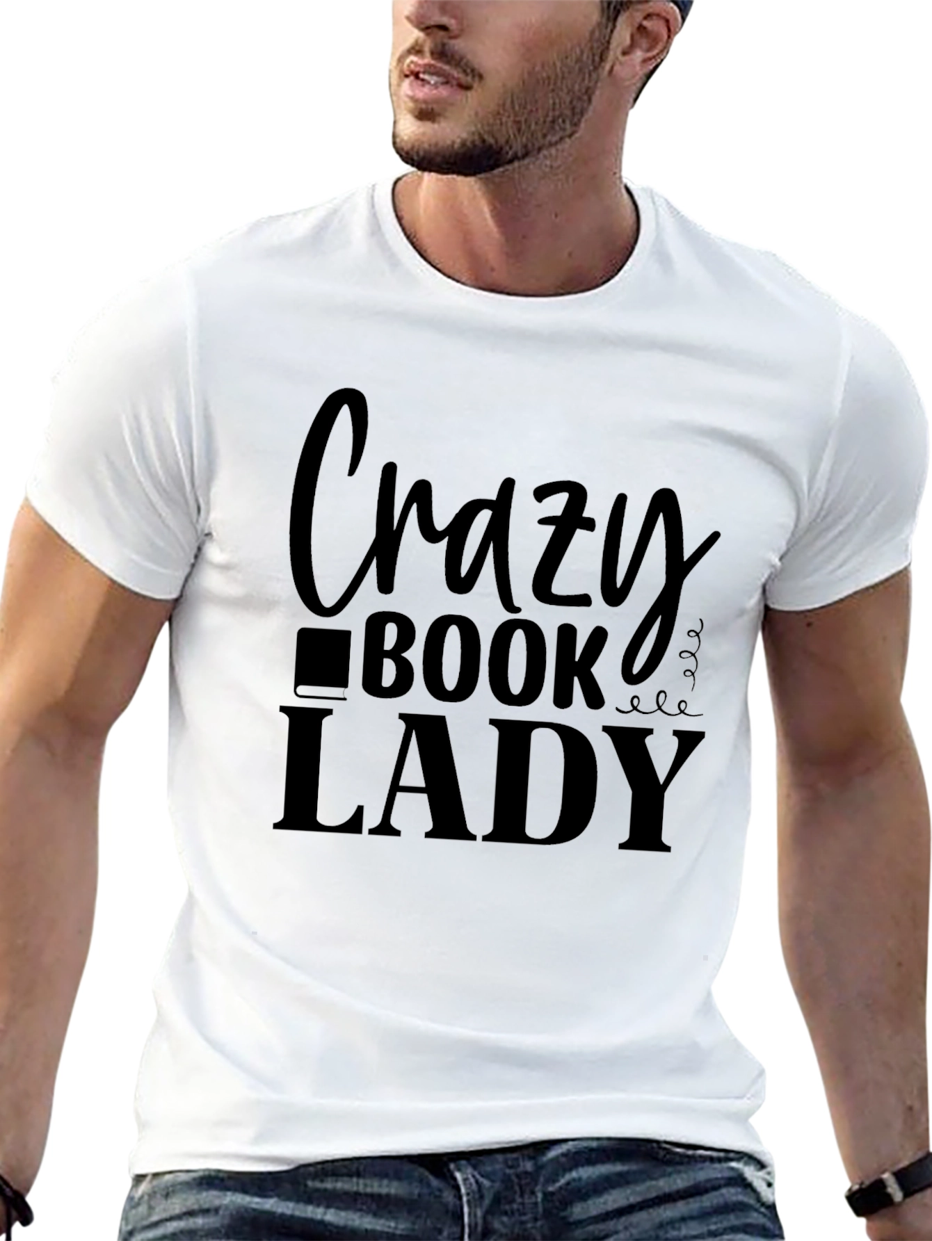 Crazy Book Lady T-Shirt - Black
