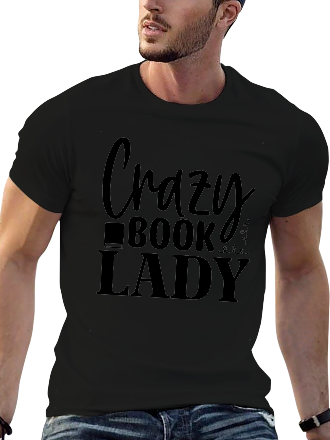 Crazy Book Lady T-Shirt - Black