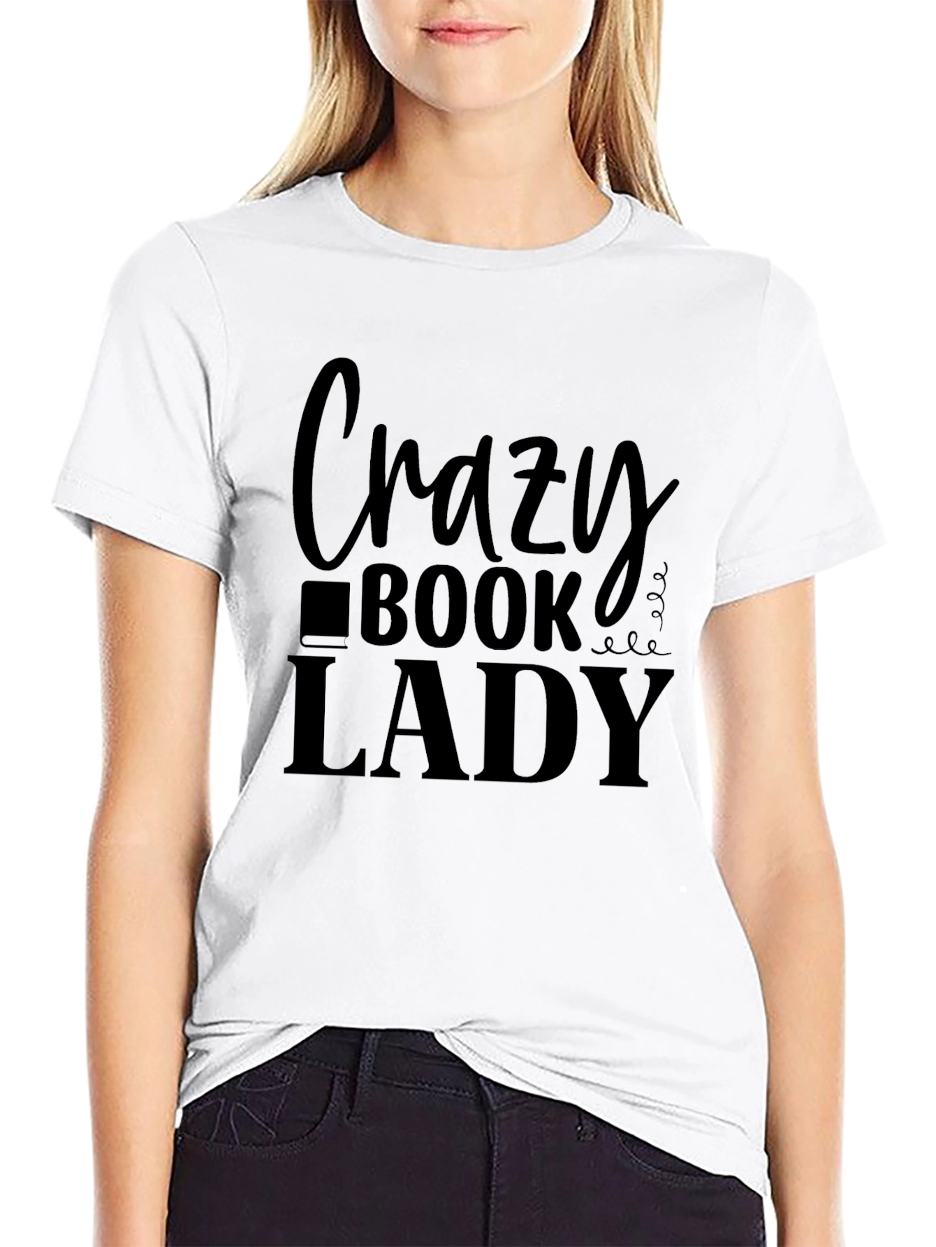 Crazy Book Lady T-Shirt - Black