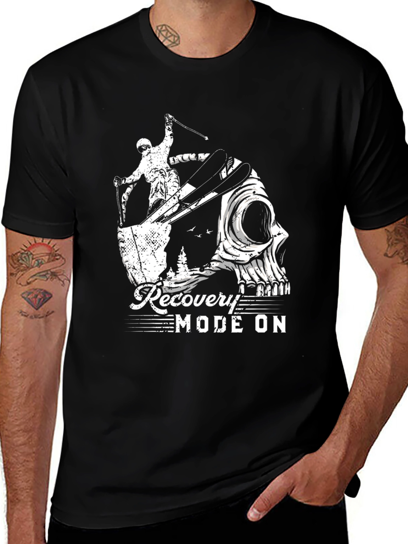 Recovery Mode Ski Skull Graphic Tee