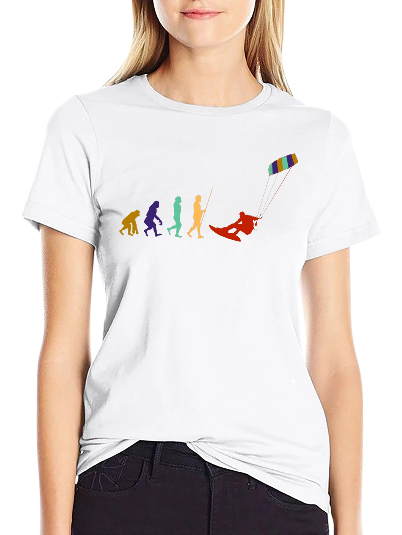 Evolution of Kiteboarding Black T-Shirt