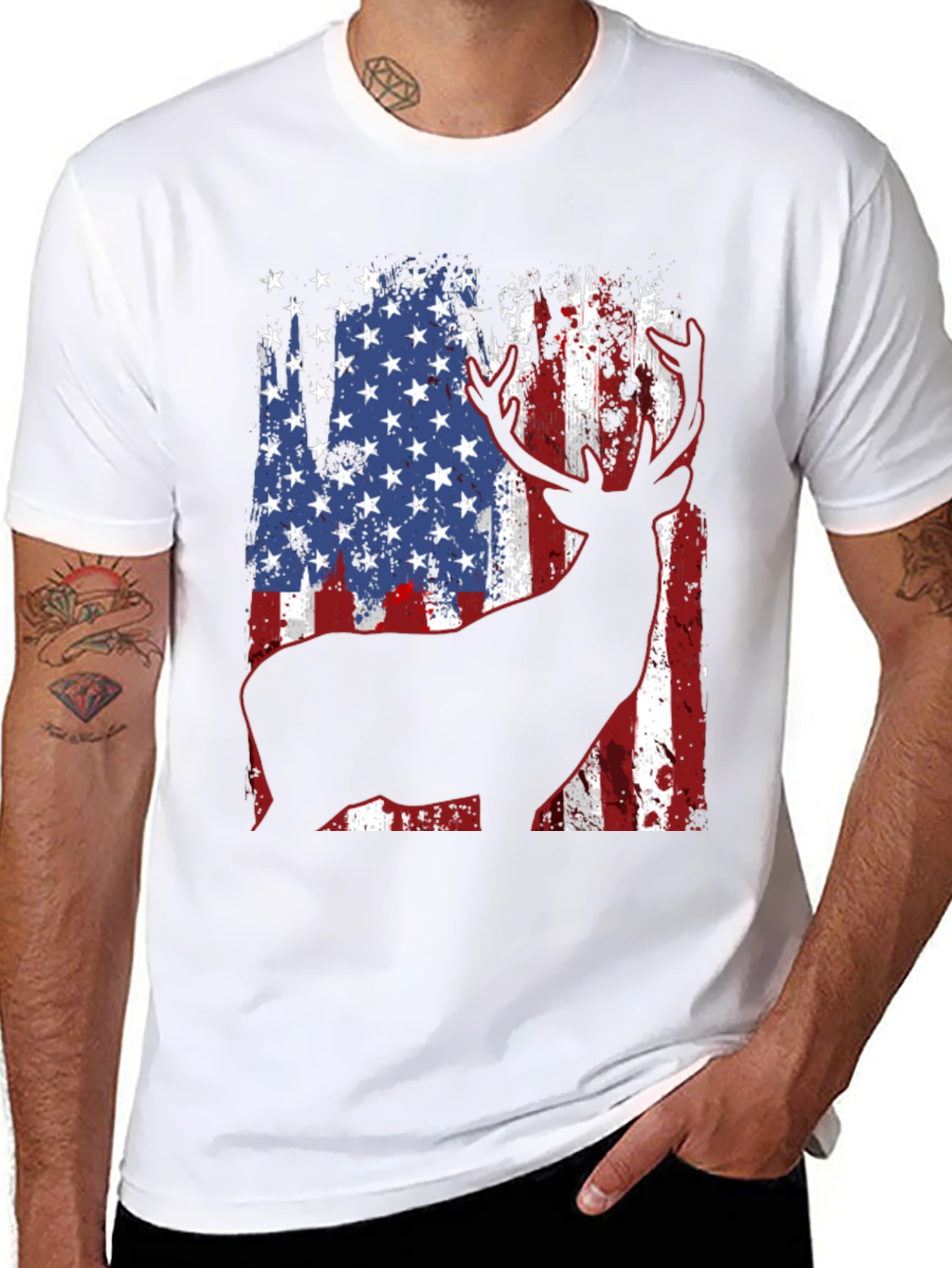 American Flag Deer Graphic Tee