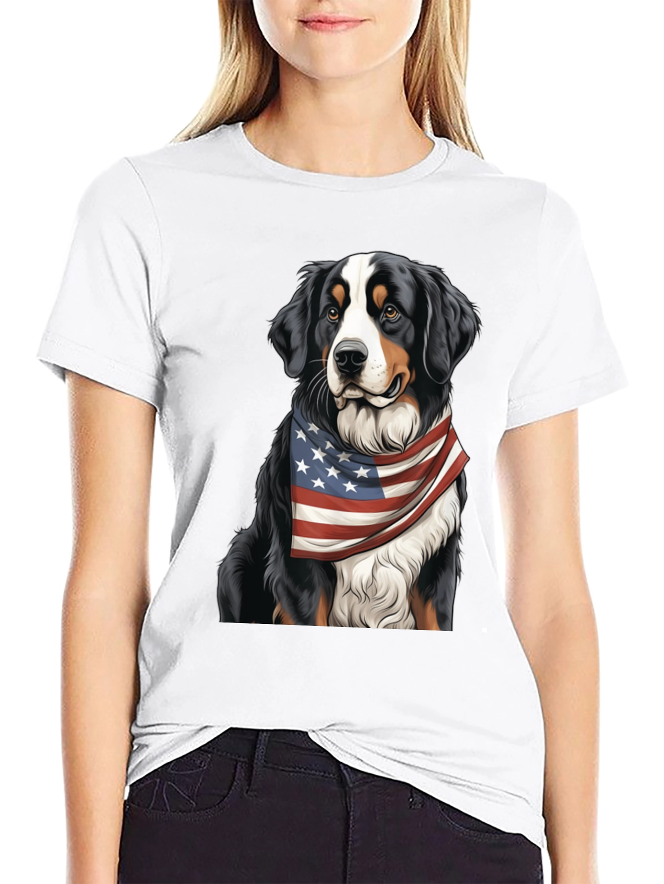 Patriotic Bernese Mountain Dog T-Shirt – American Dog Lover Tee