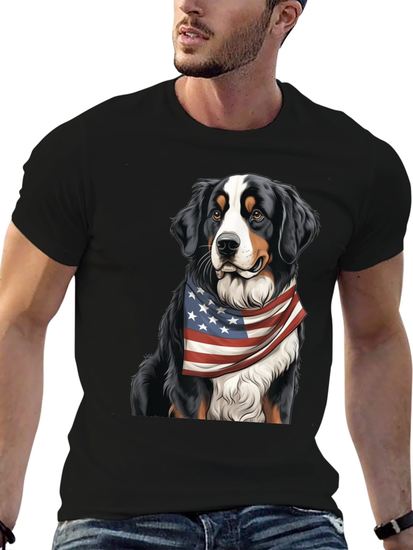 Patriotic Bernese Mountain Dog T-Shirt – American Dog Lover Tee