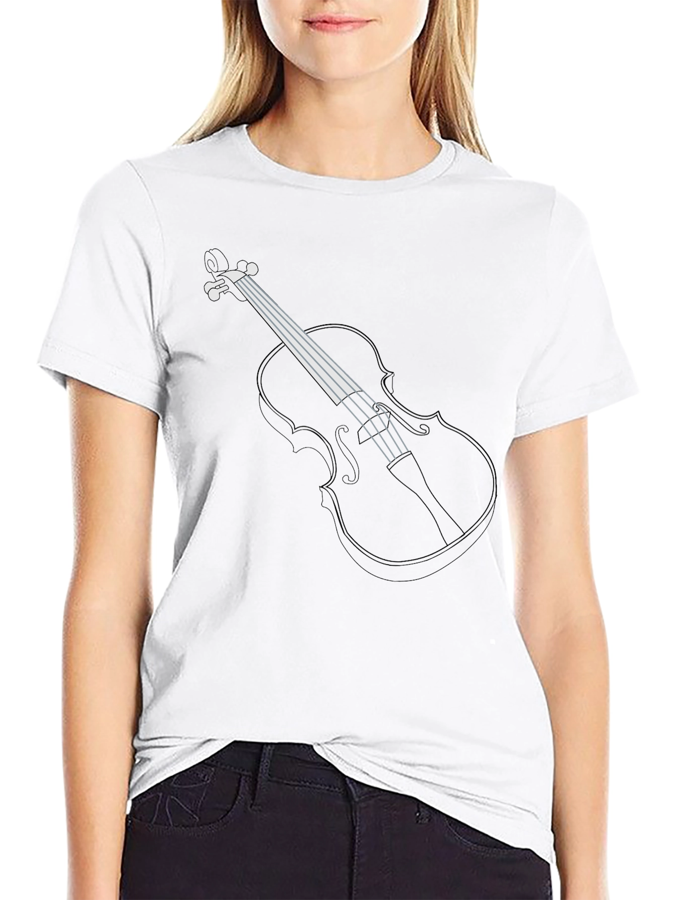 Violin Graphic T-Shirt - Musical Instrument Tee