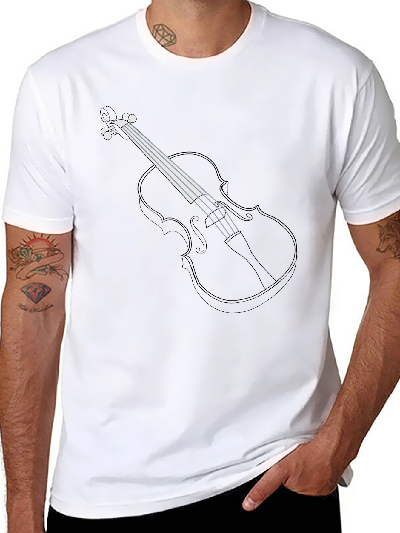 Violin Graphic T-Shirt - Musical Instrument Tee