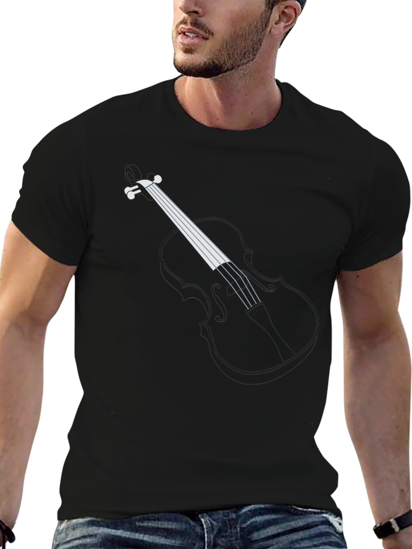 Violin Graphic T-Shirt - Musical Instrument Tee