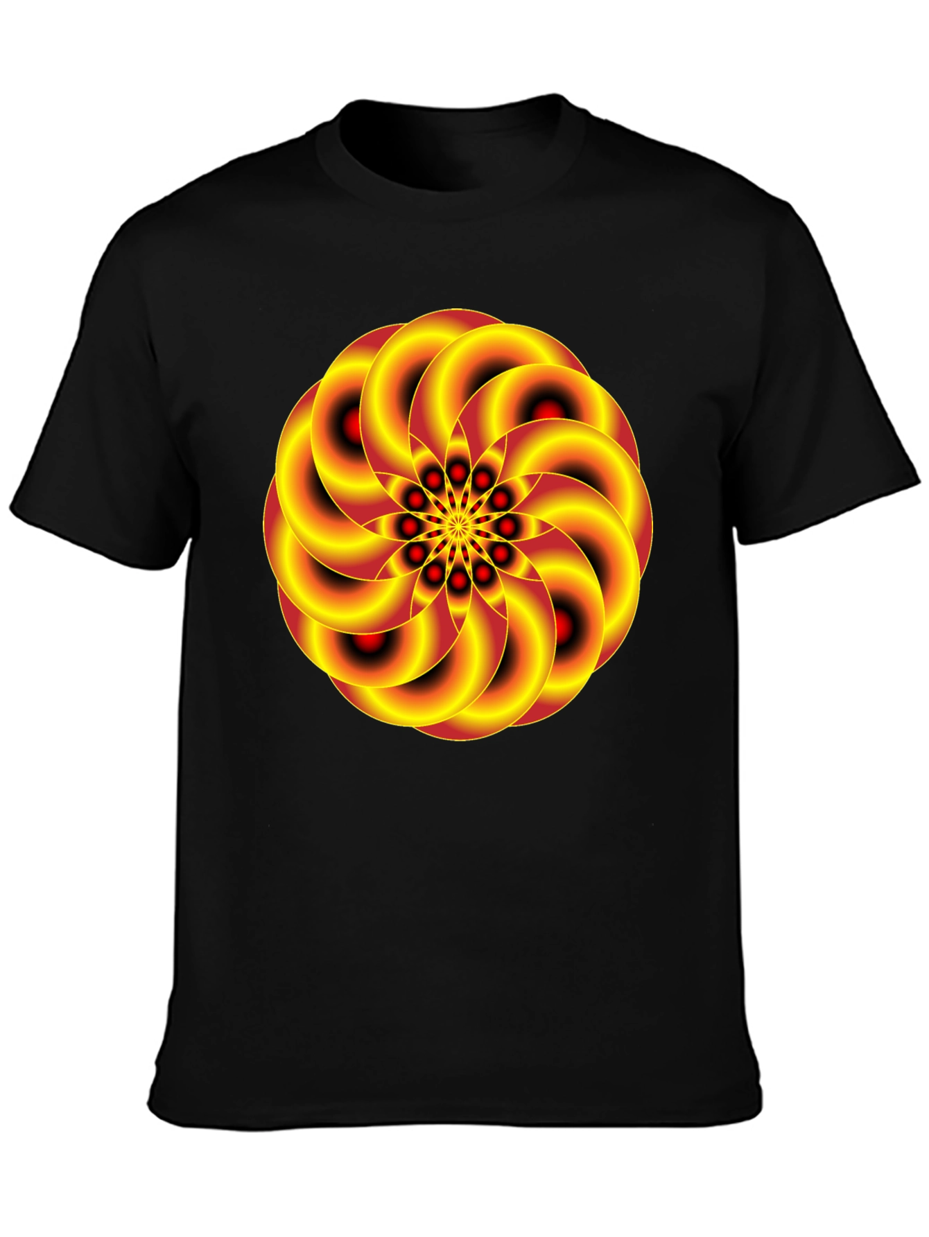 Abstract Swirl Graphic Black T-Shirt