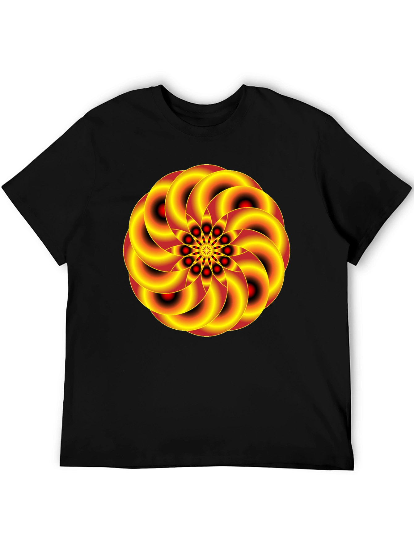 Abstract Swirl Graphic Black T-Shirt