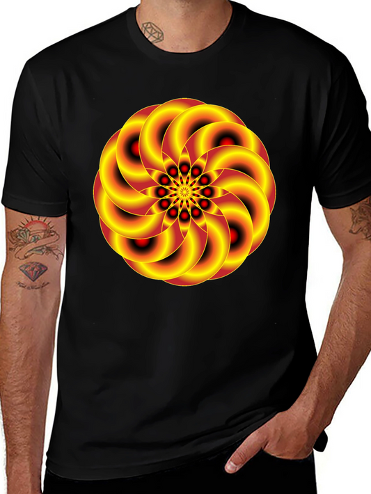 Abstract Swirl Graphic Black T-Shirt