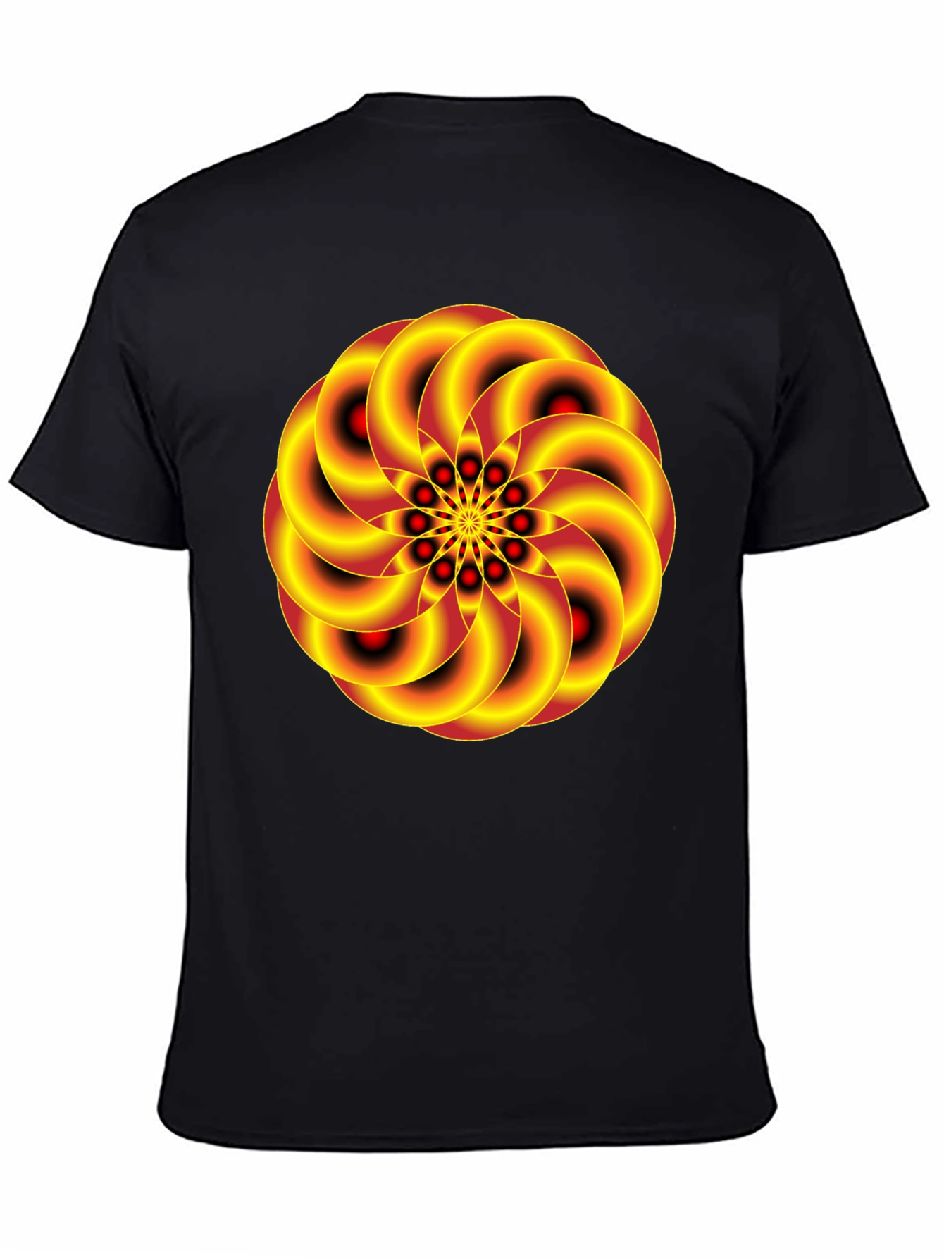 Abstract Swirl Graphic Black T-Shirt