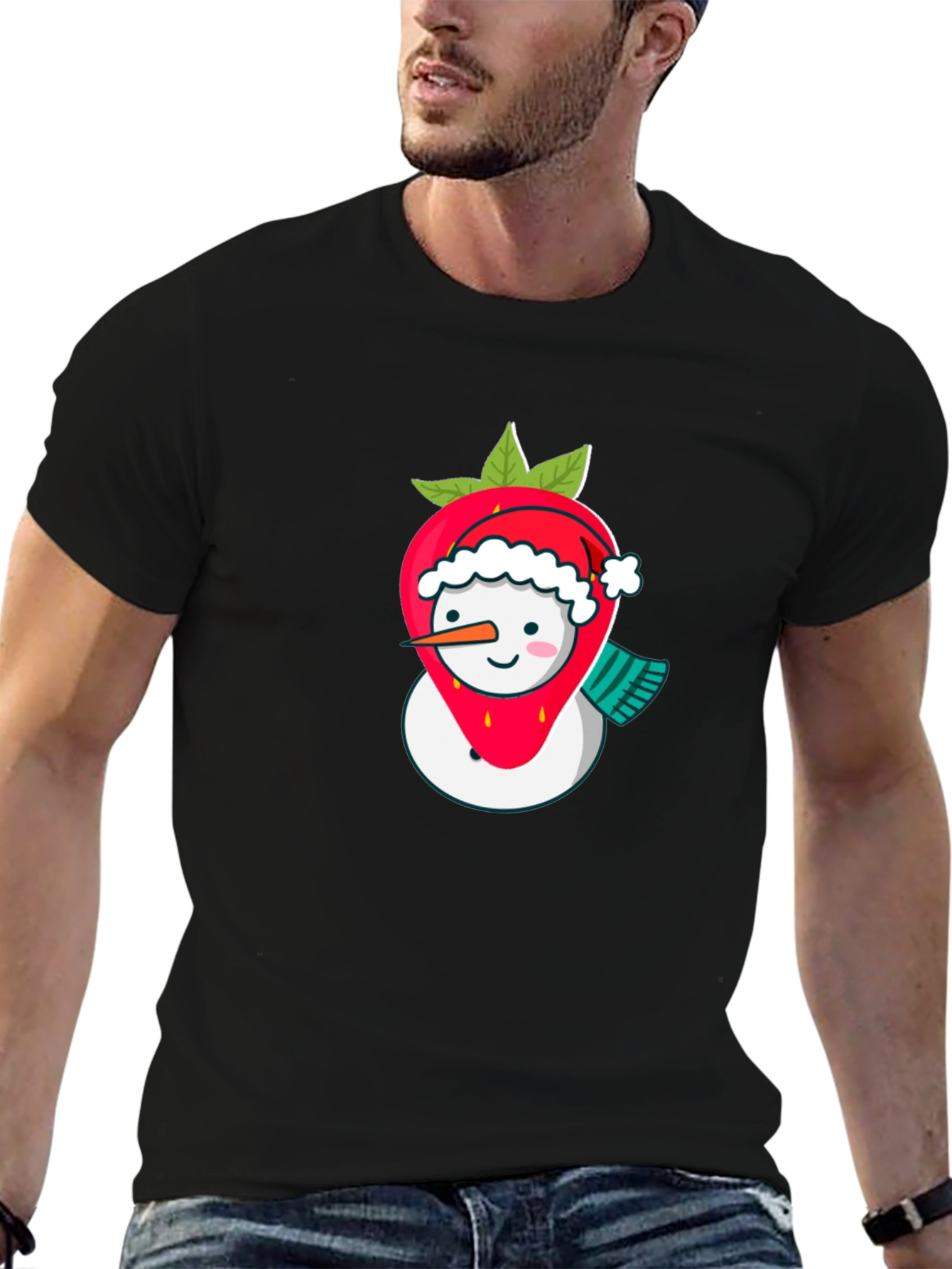 Strawberry Snowman Holiday T-Shirt