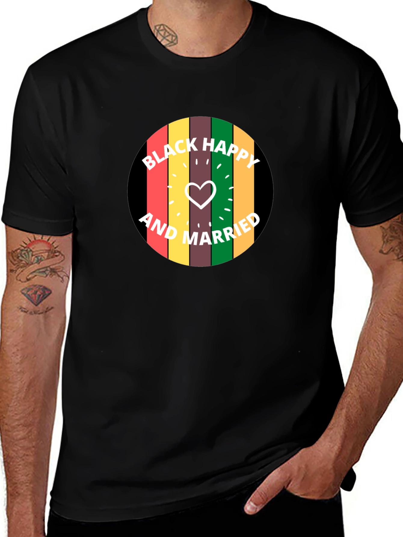 Black Happy and Married Tee