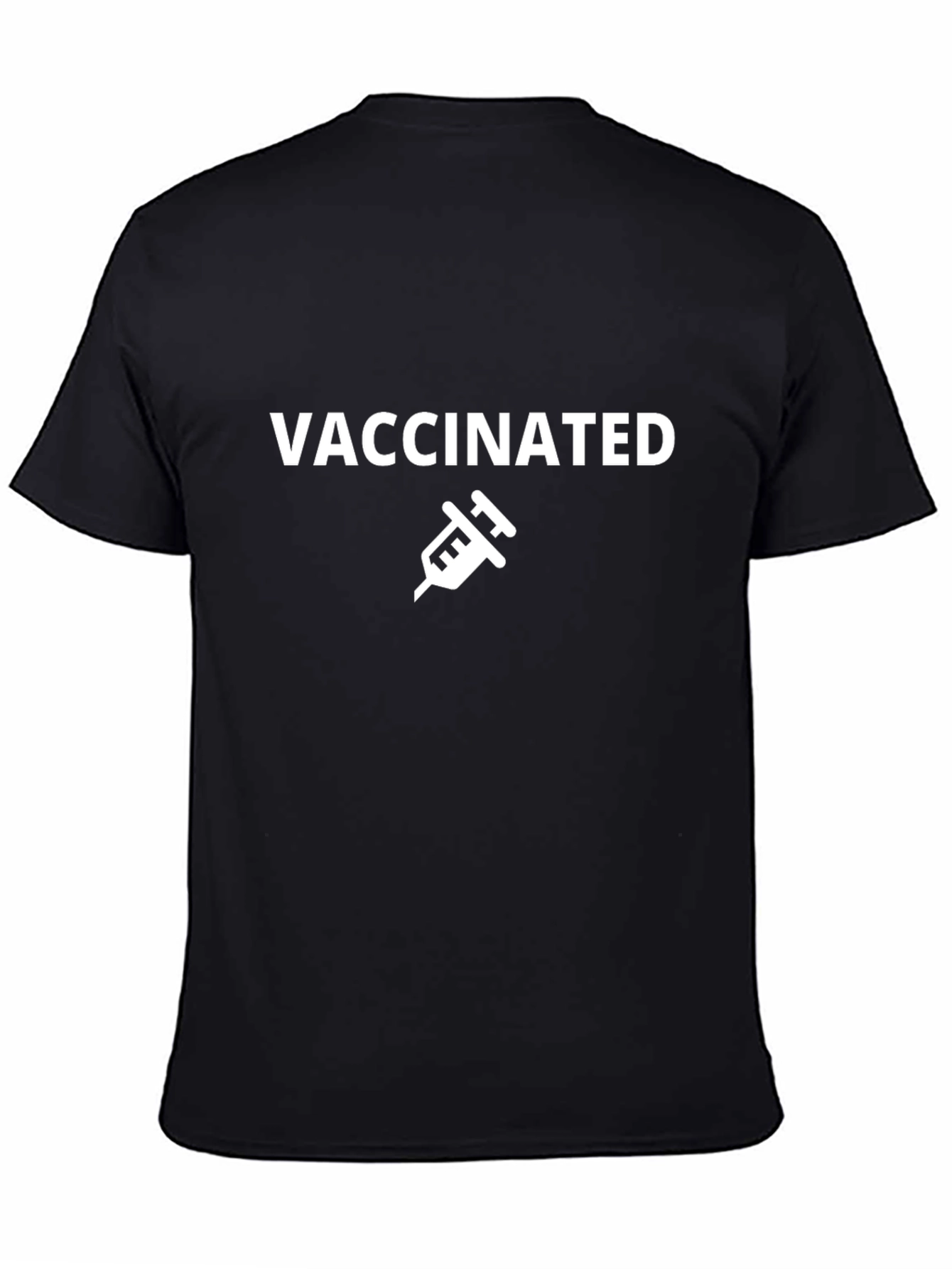 Vaccinated Graphic Tee - Black Cotton T-Shirt