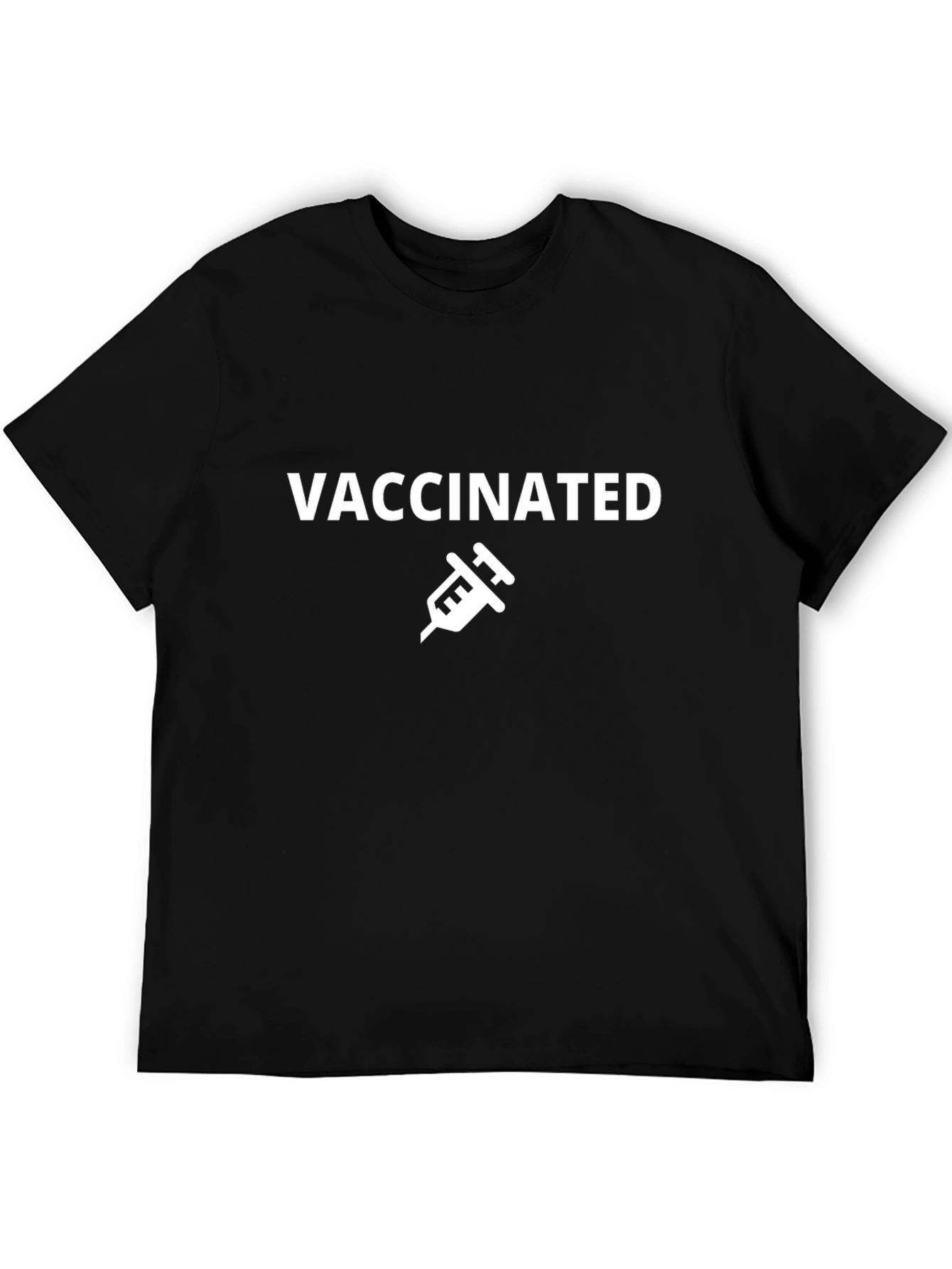 Vaccinated Graphic Tee - Black Cotton T-Shirt