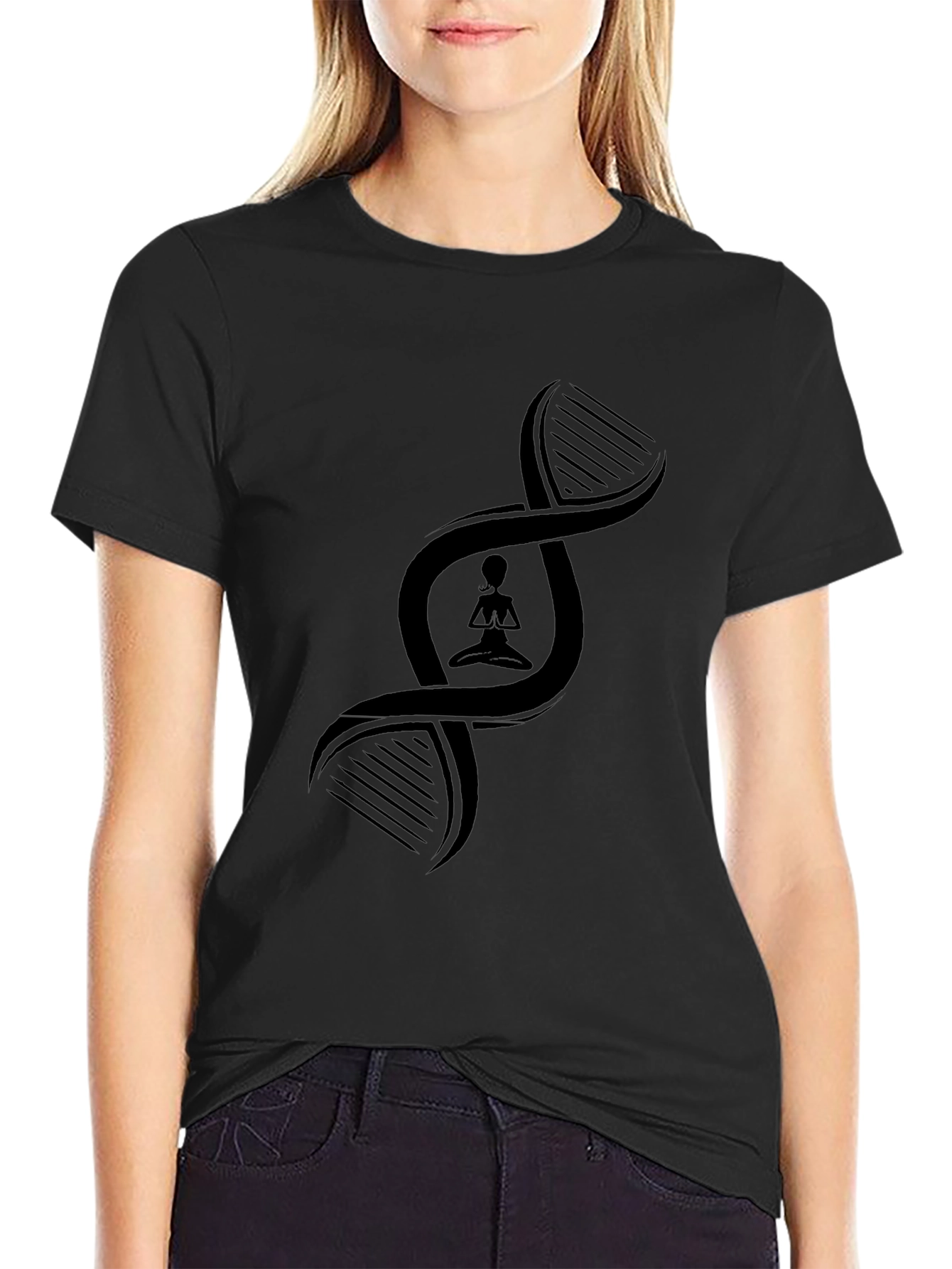 DNA Yoga Pose Black T-Shirt