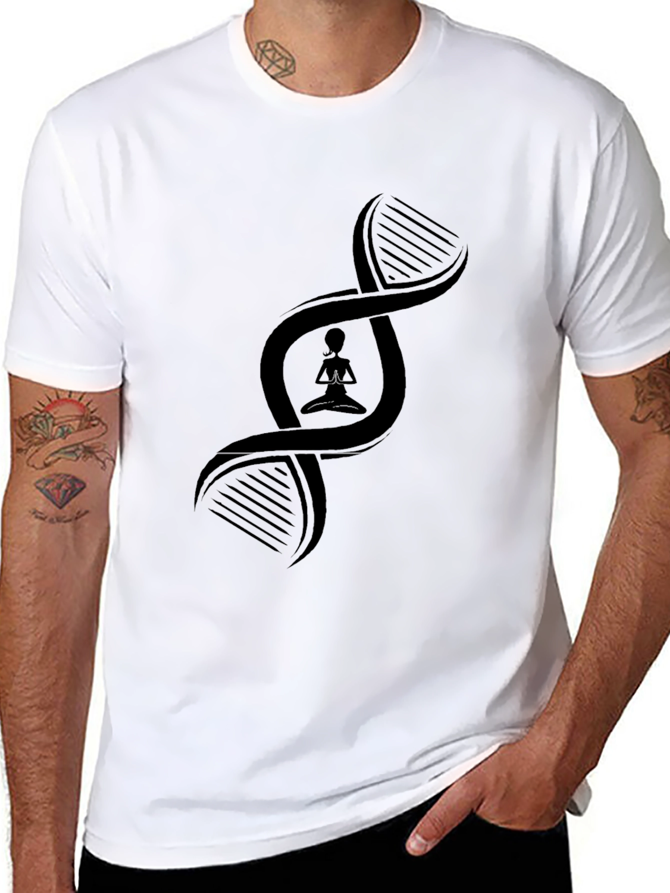 DNA Yoga Pose Black T-Shirt