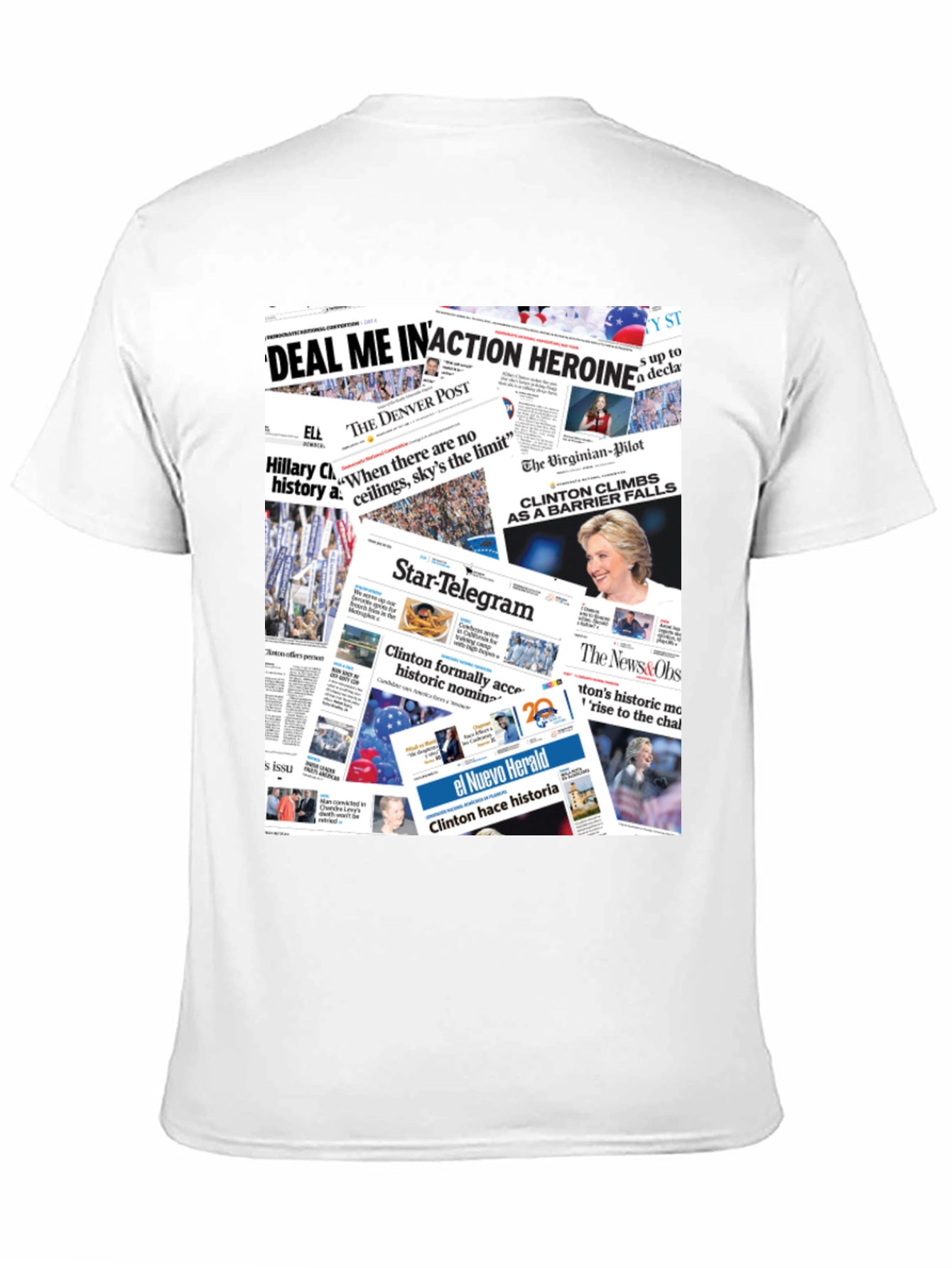 Newspaper Print Graphic Tee - Political Statement T-Shirt