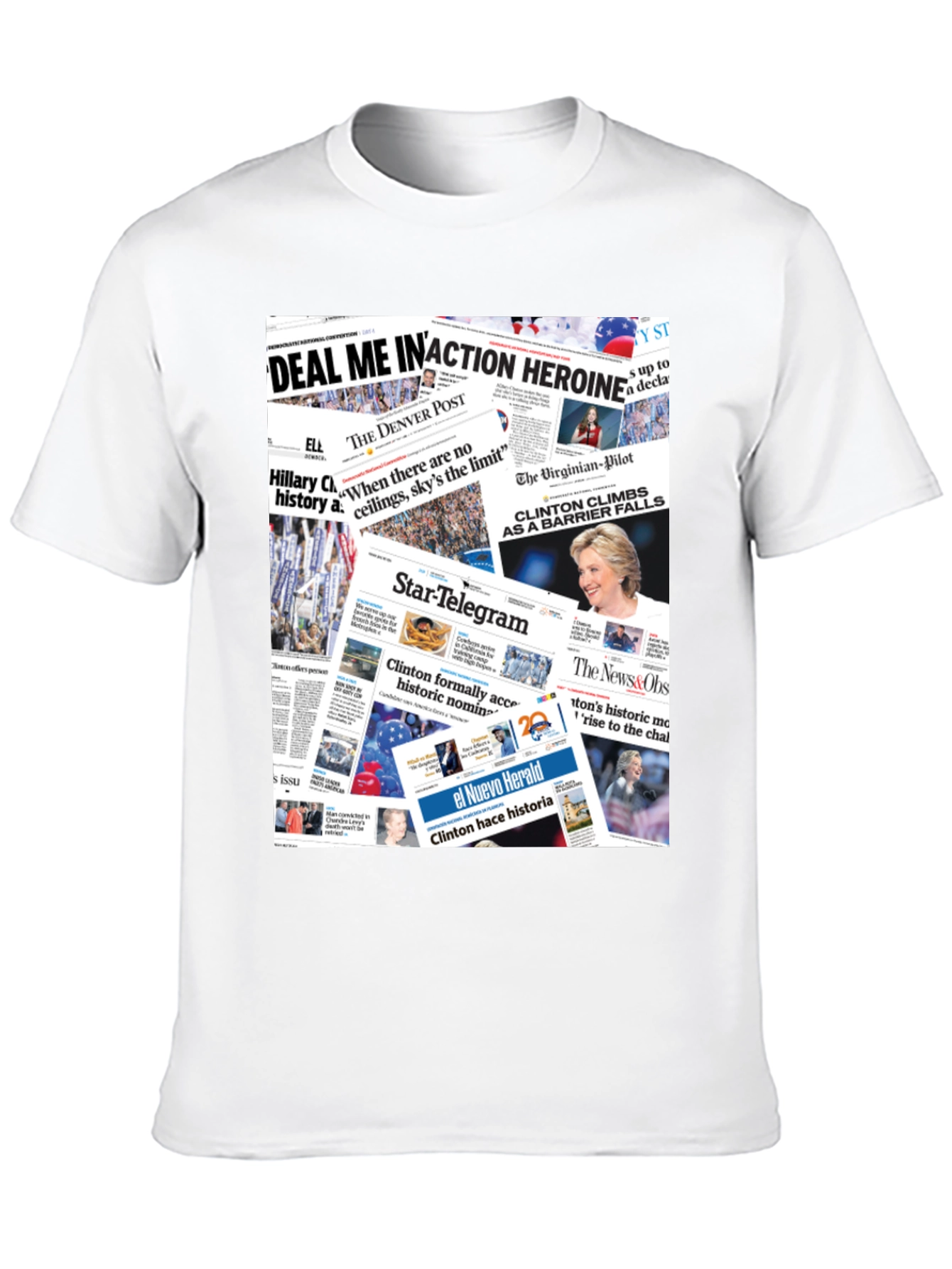 Newspaper Print Graphic Tee - Political Statement T-Shirt