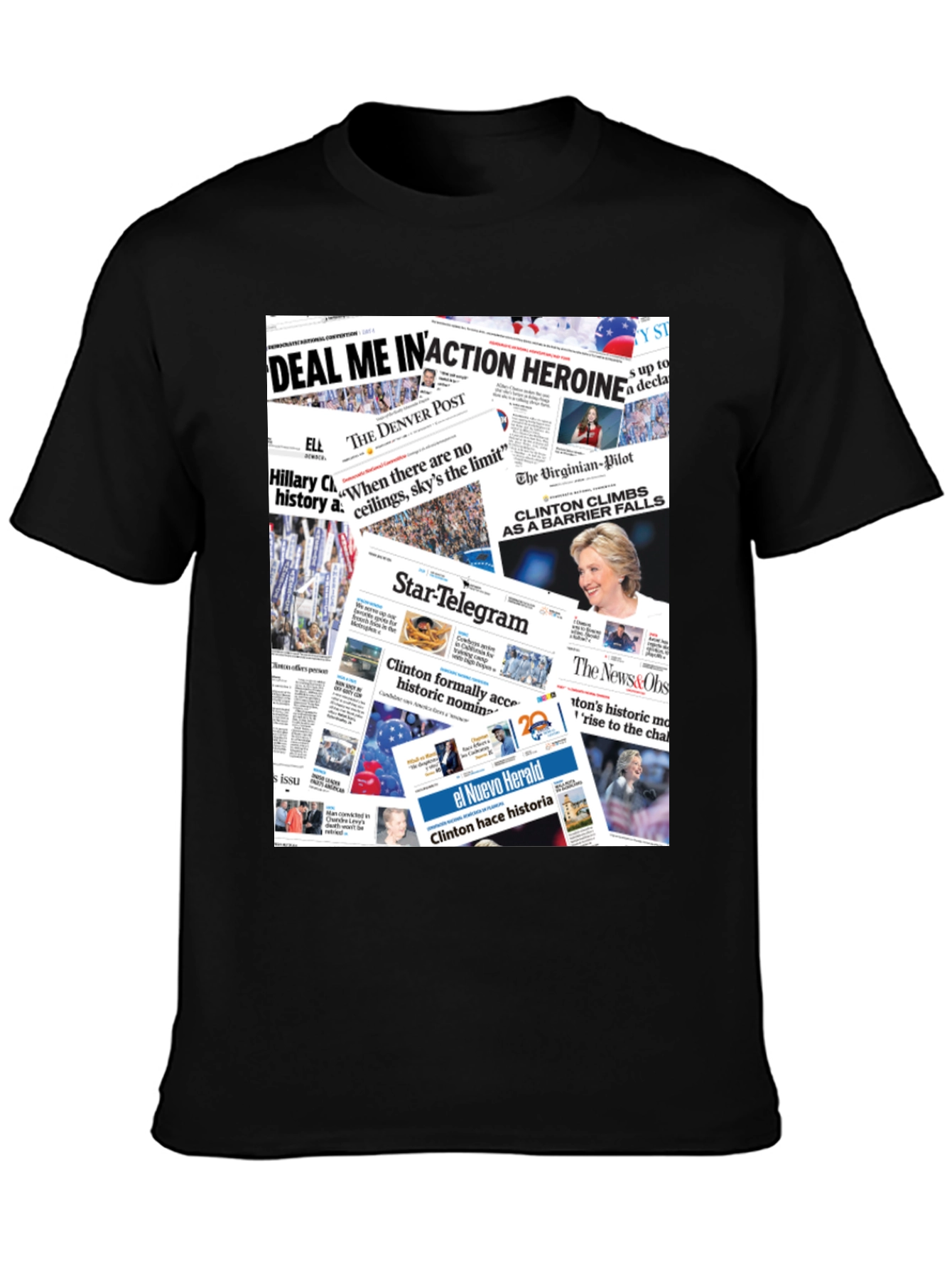 Newspaper Print Graphic Tee - Political Statement T-Shirt