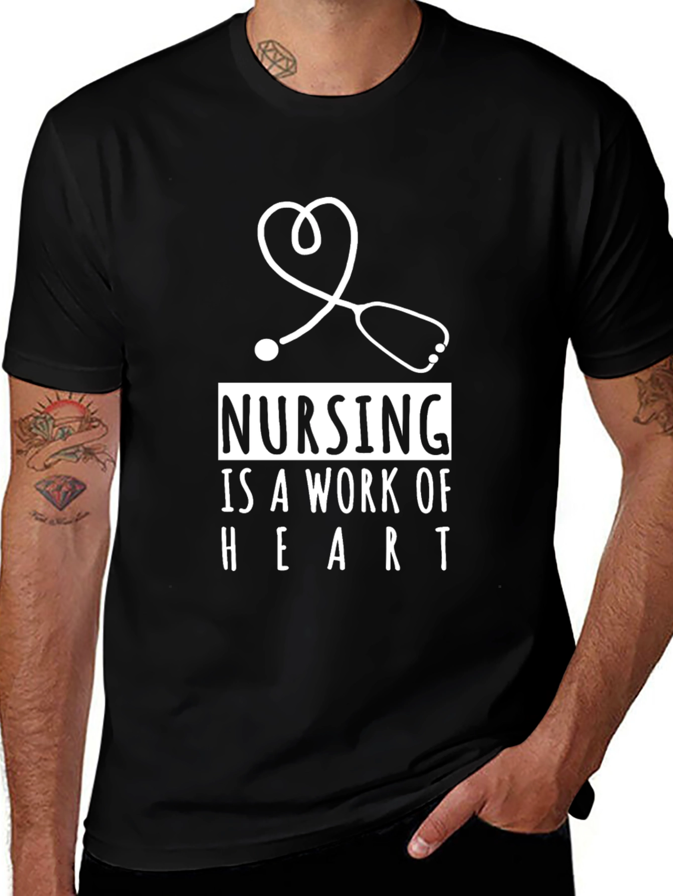 Nursing is a Work of Heart Graphic T-Shirt