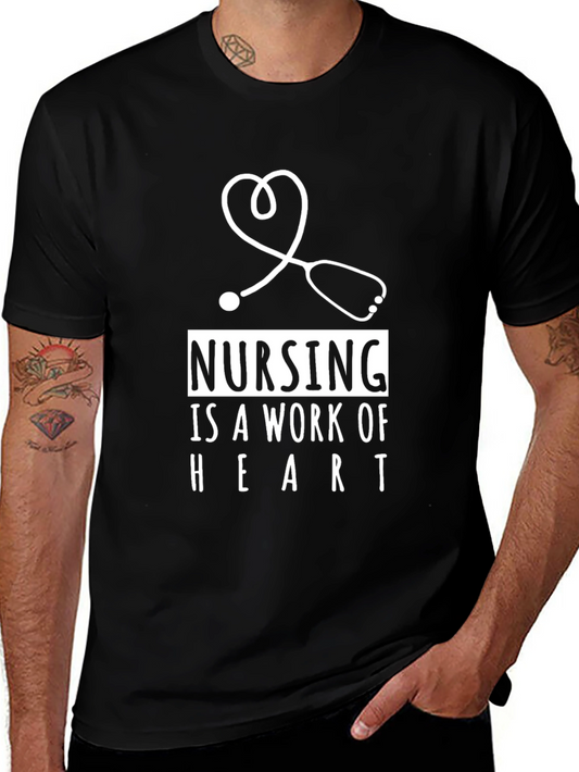 Nursing is a Work of Heart Graphic T-Shirt