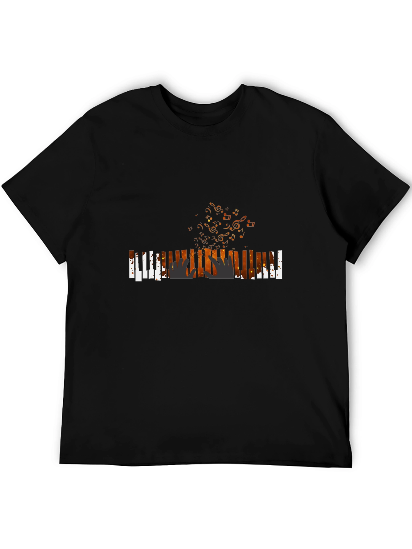 Musical Piano Player Black T-Shirt