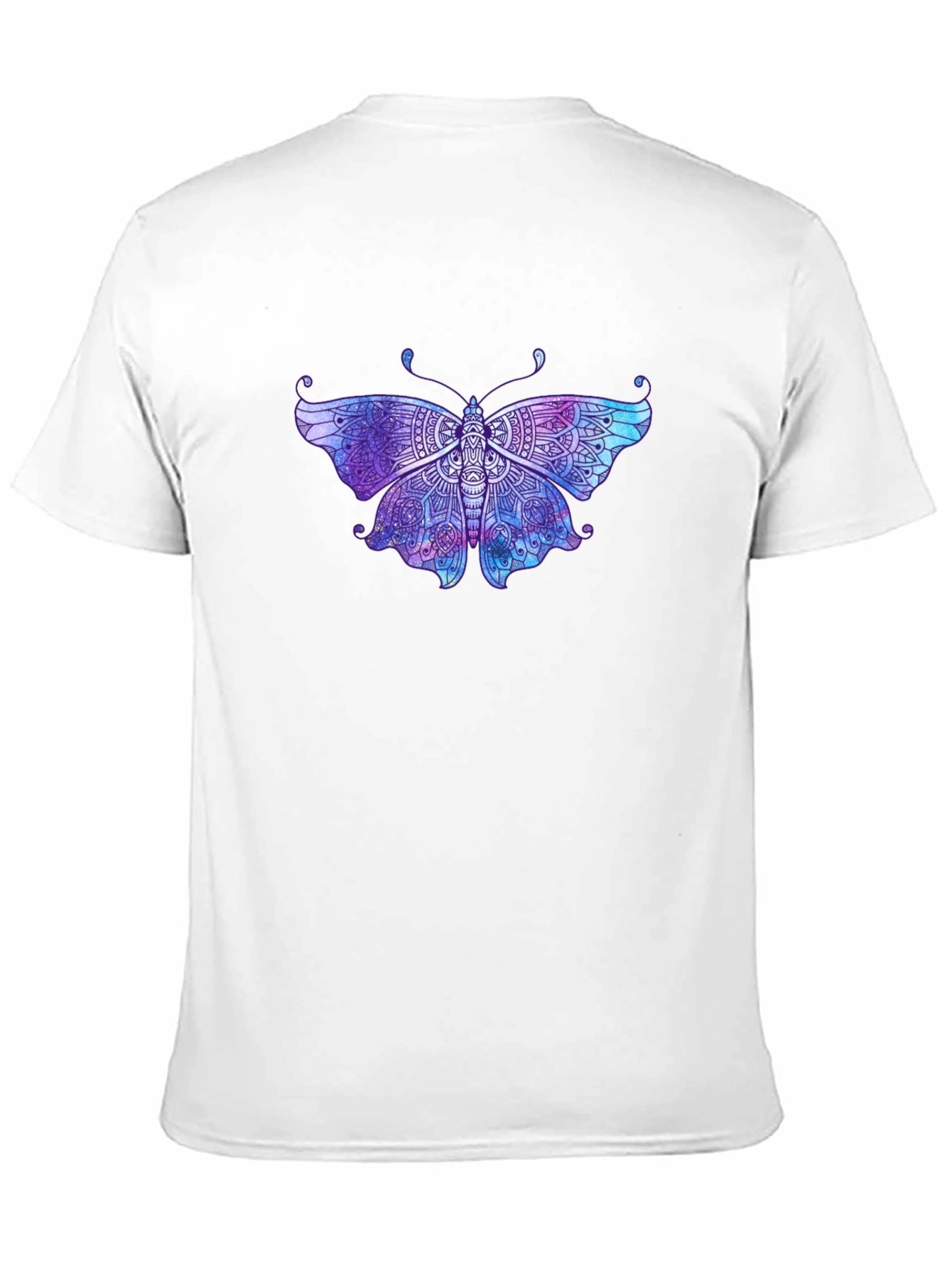 Butterfly Mandala Graphic Tee - Black Cotton T-Shirt