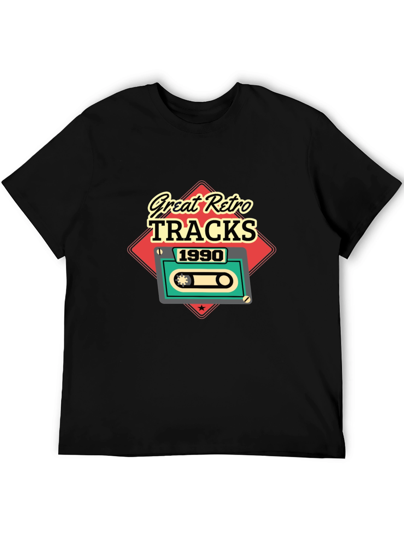 Great Retro Tracks 1990 Cassette Tape Mens T-Shirt