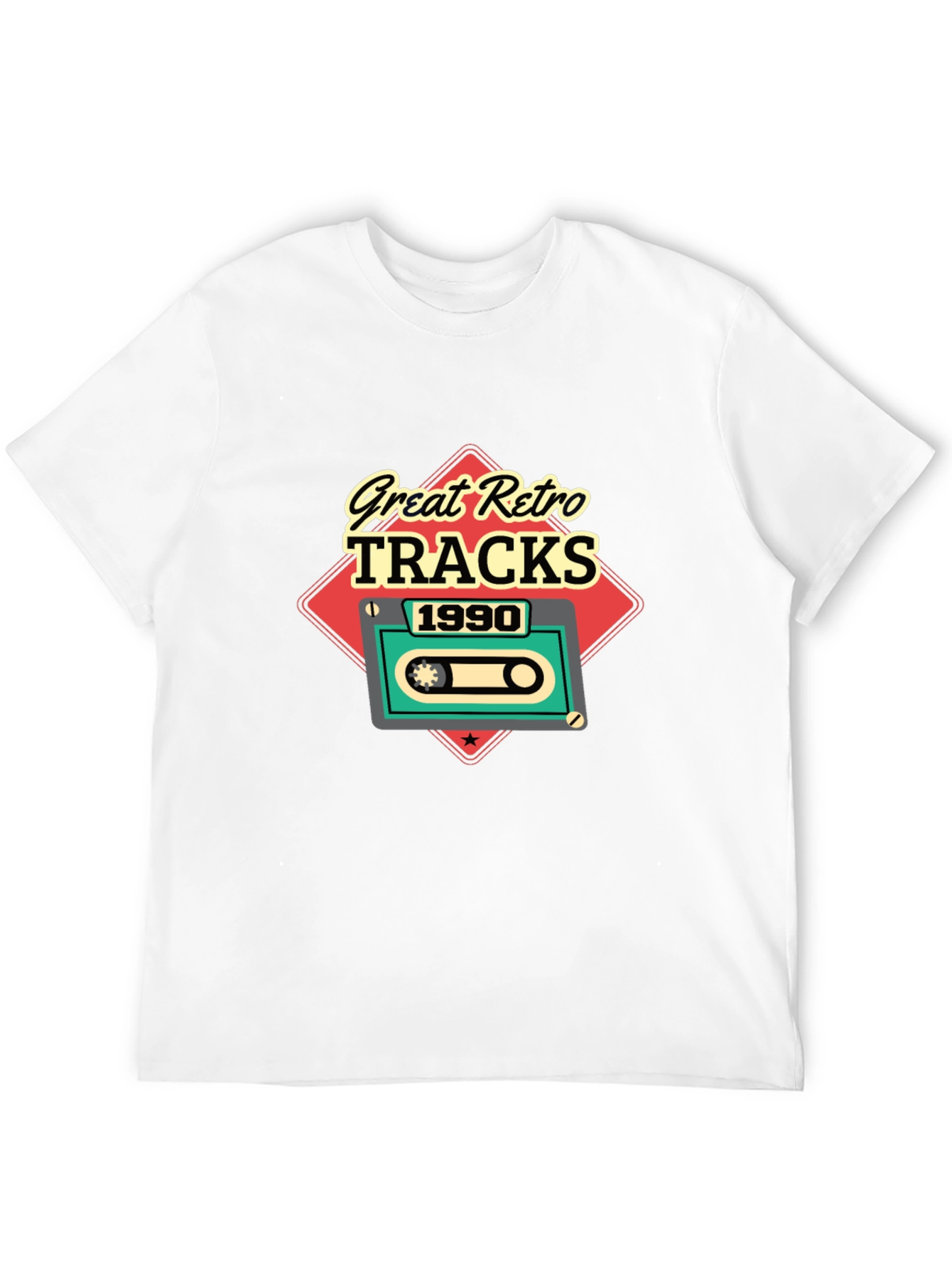 Great Retro Tracks 1990 Cassette Tape Mens T-Shirt