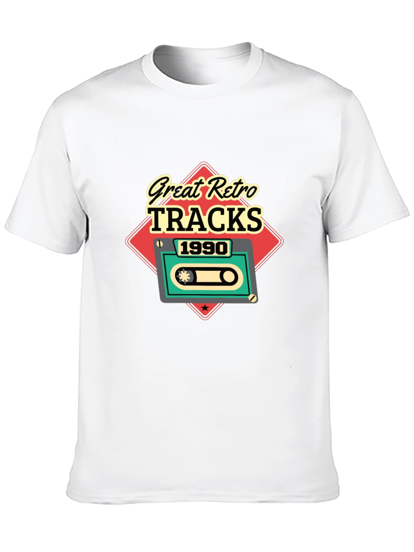 Great Retro Tracks 1990 Cassette Tape Mens T-Shirt