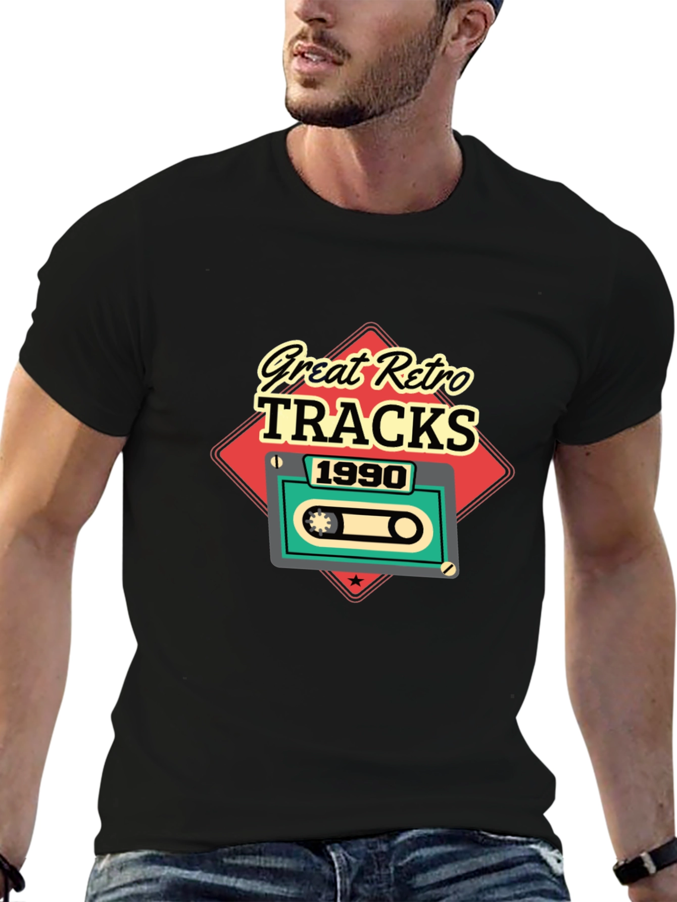 Great Retro Tracks 1990 Cassette Tape Mens T-Shirt