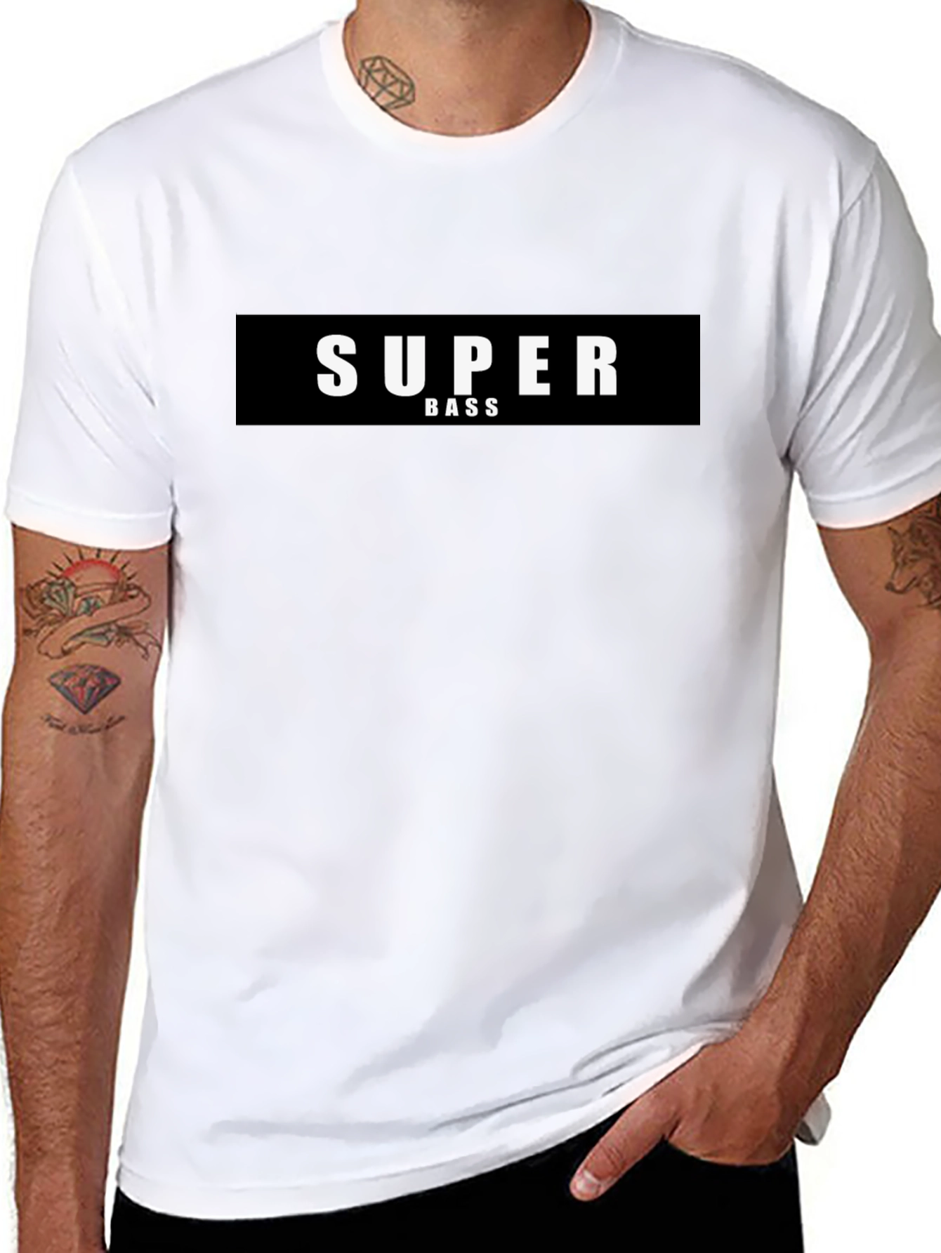 Super Bass Graphic Black T-Shirt