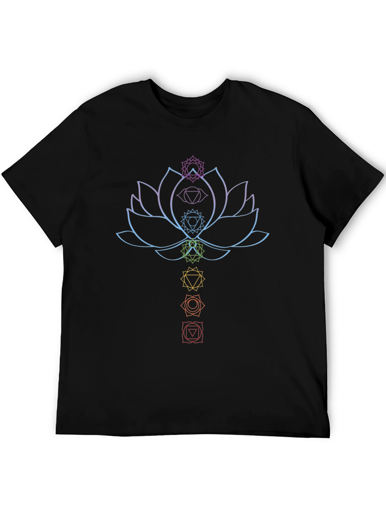 Chakra Lotus Graphic Tee - Black Cotton Blend