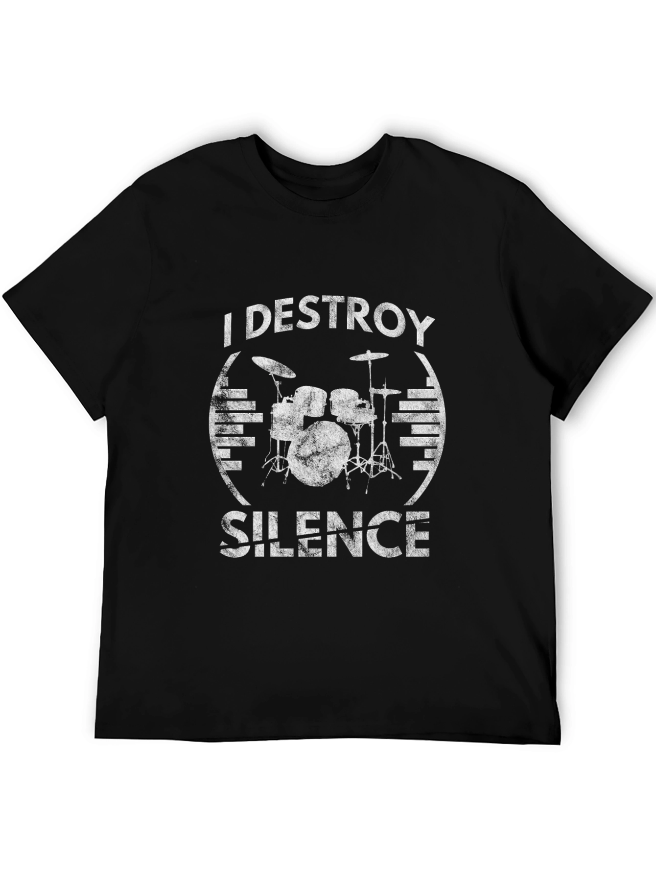 I Destroy Silence Drummer T-Shirt - Music Lover Tee