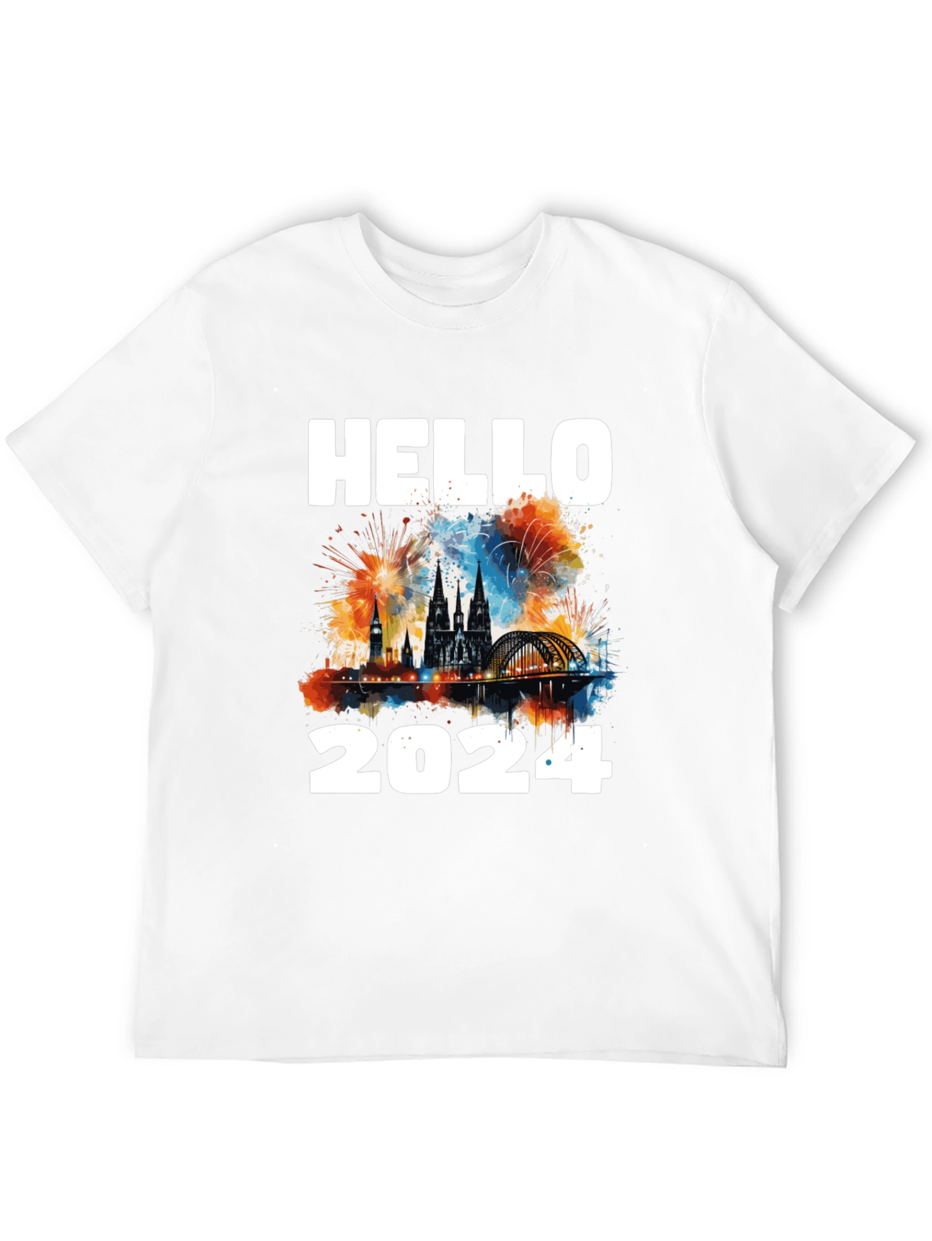 Hello 2024 Graphic Tee - New Year Celebration Shirt