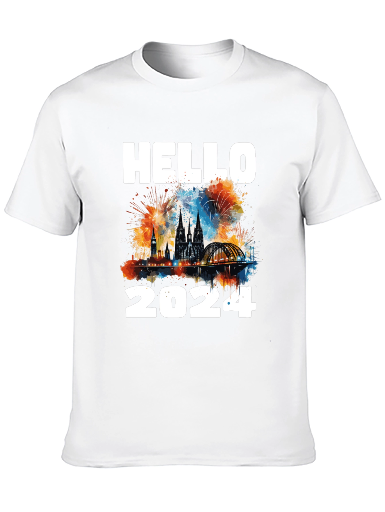 Hello 2024 Graphic Tee - New Year Celebration Shirt