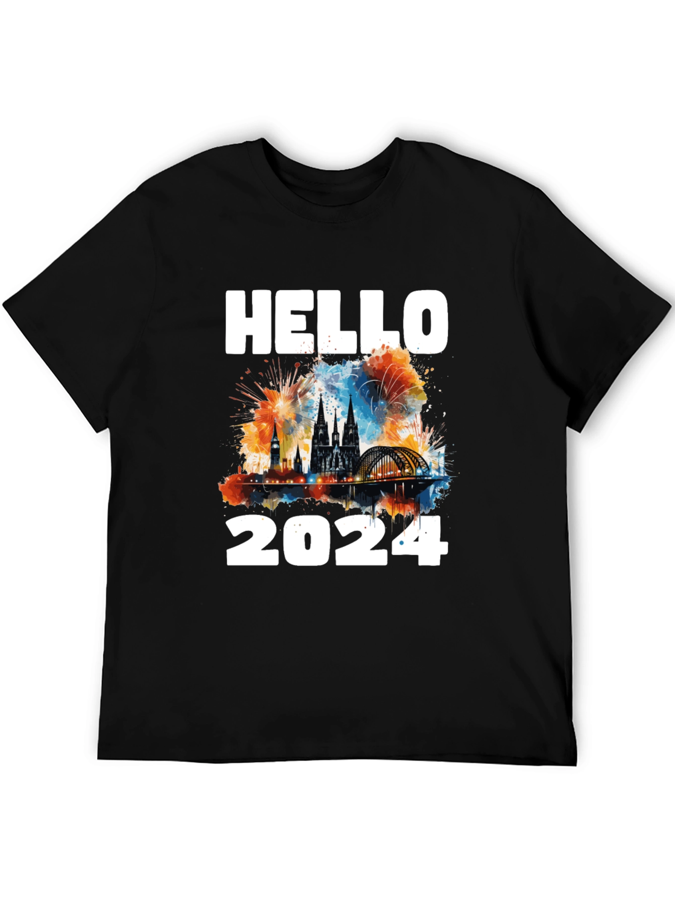 Hello 2024 Graphic Tee - New Year Celebration Shirt