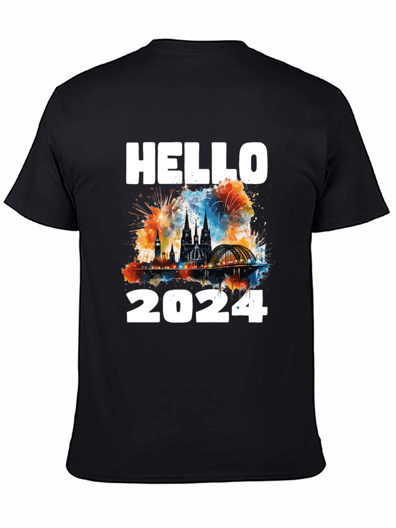 Hello 2024 Graphic Tee - New Year Celebration Shirt