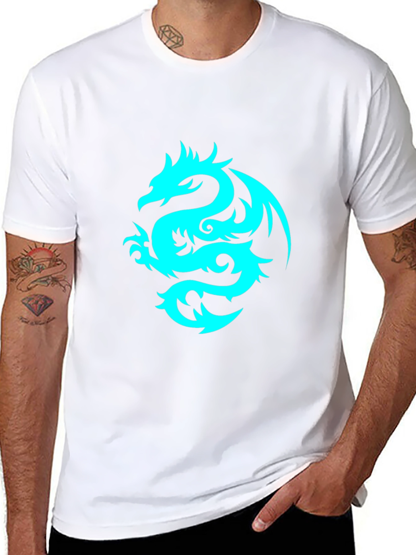 Dragon Graphic Tee - Black Short Sleeve T-Shirt