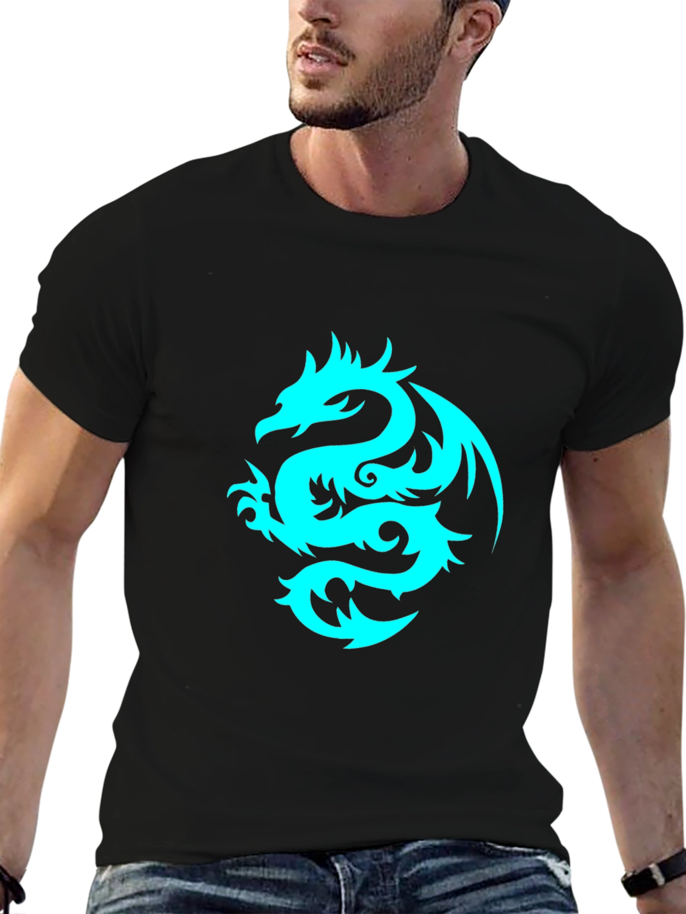Dragon Graphic Tee - Black Short Sleeve T-Shirt