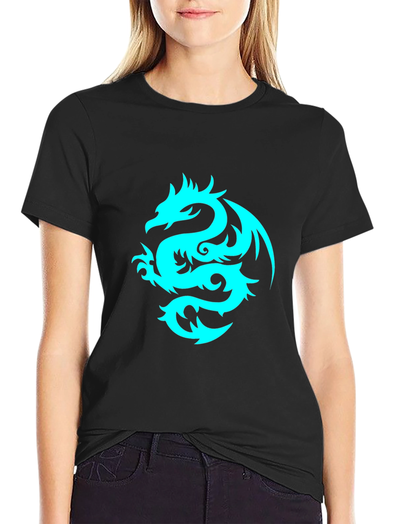 Dragon Graphic Tee - Black Short Sleeve T-Shirt