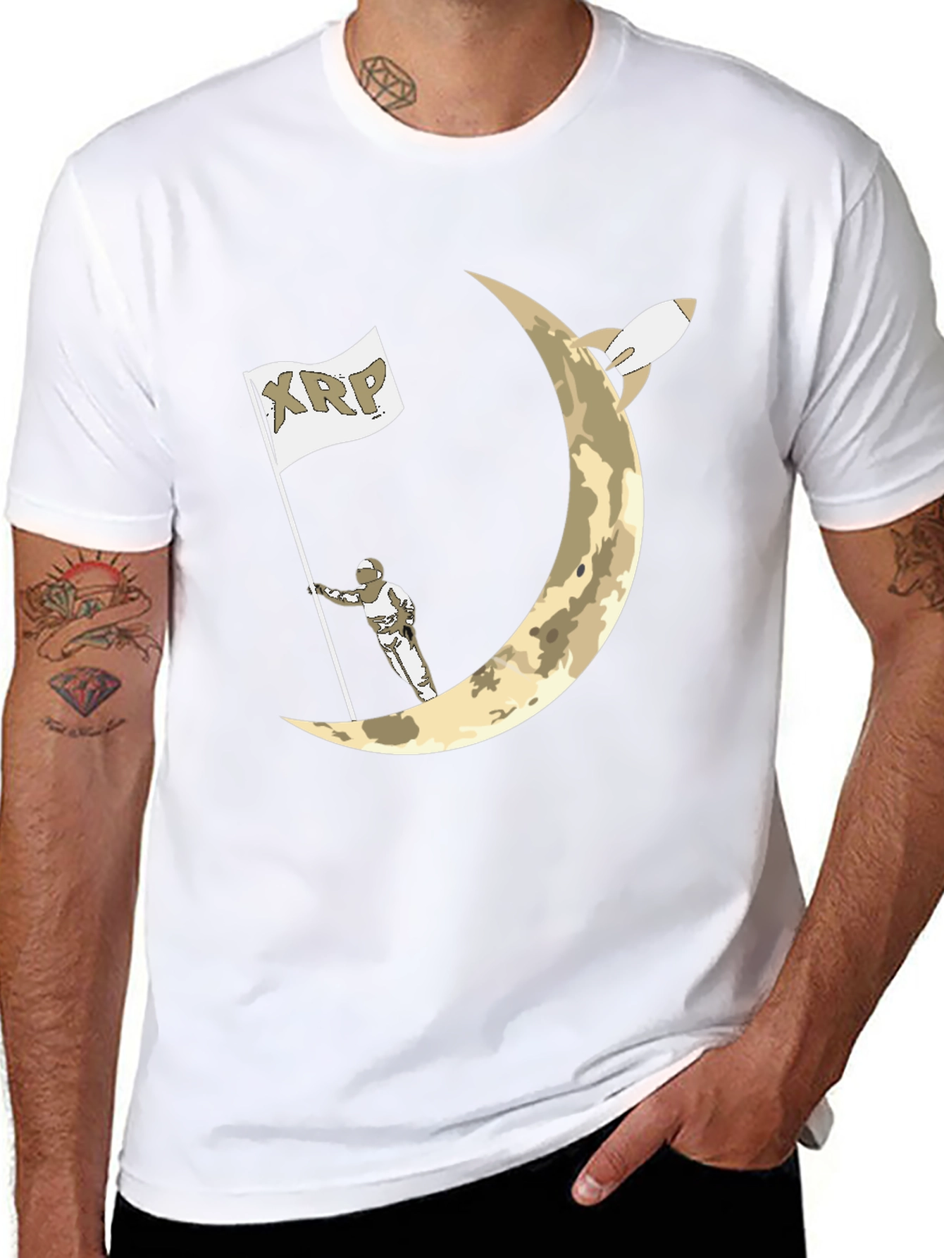 XRP to the Moon T-Shirt Crypto Astronaut