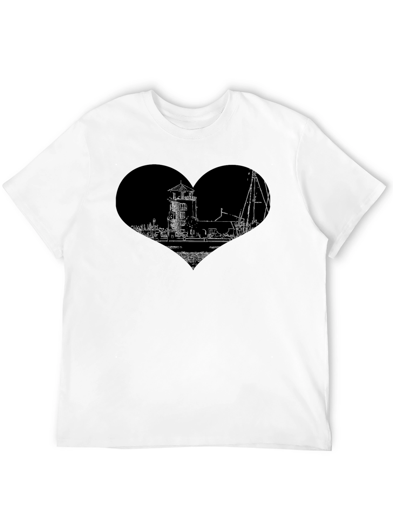Lighthouse Heart Graphic Tee - Black