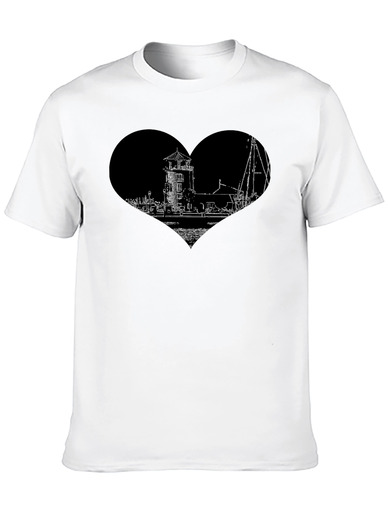 Lighthouse Heart Graphic Tee - Black